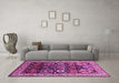 Machine Washable Oriental Pink Industrial Rug in a Living Room, wshurb1801pnk