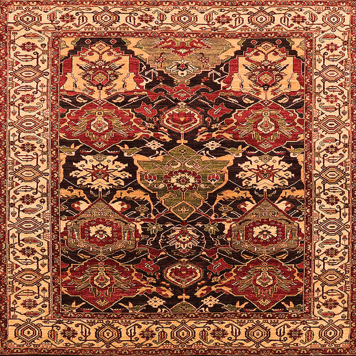 Square Oriental Orange Industrial Rug, urb1801org