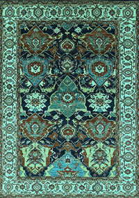 Oriental Turquoise Industrial Rug, urb1801turq