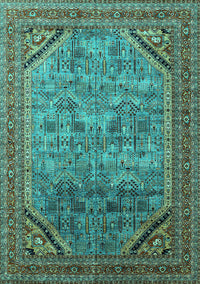 Oriental Turquoise Industrial Rug, urb1802turq