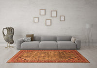 Machine Washable Oriental Orange Industrial Rug, wshurb1802org