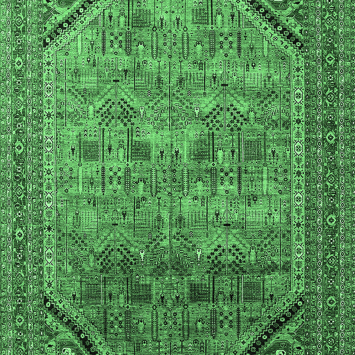 Machine Washable Oriental Emerald Green Industrial Area Rugs, wshurb1802emgrn