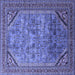 Square Oriental Blue Industrial Rug, urb1802blu