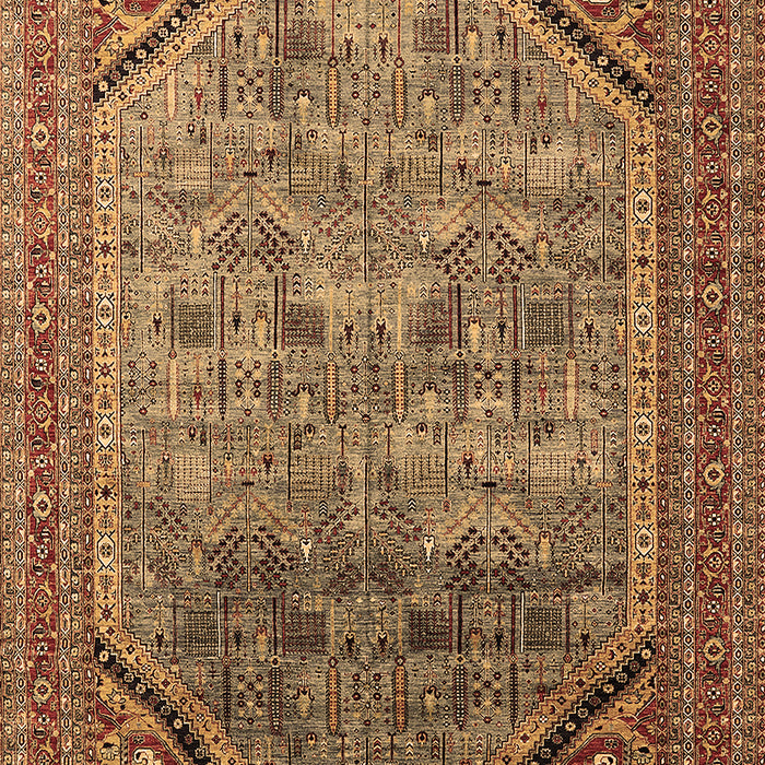 Machine Washable Oriental Brown Industrial Rug, wshurb1802brn