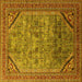 Square Oriental Yellow Industrial Rug, urb1802yw