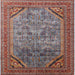 Square Mid-Century Modern Rosy Brown Pink Oriental Rug, urb1802