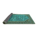 Sideview of Oriental Turquoise Industrial Rug, urb1802turq