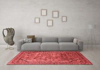 Machine Washable Oriental Red Industrial Rug, wshurb1802red