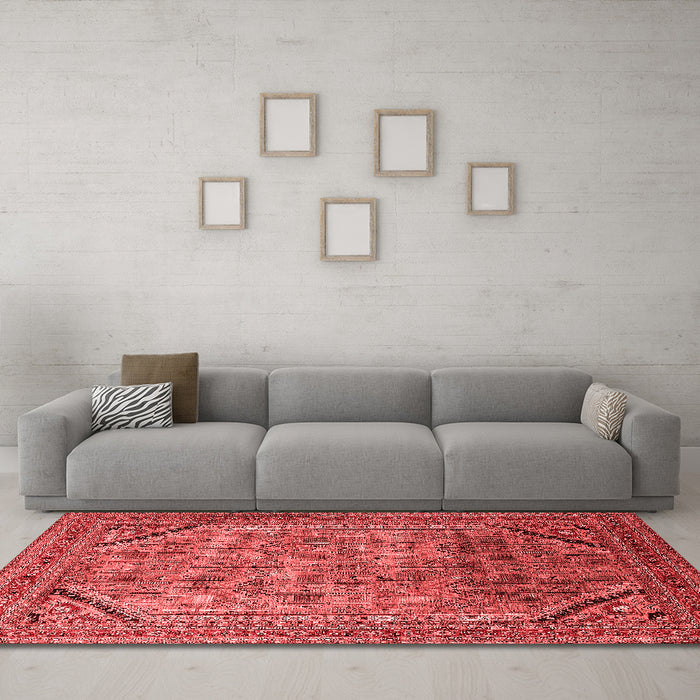 Industrial Red Washable Rugs