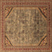 Square Oriental Brown Industrial Rug, urb1802brn