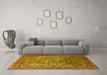 Machine Washable Oriental Yellow Industrial Rug in a Living Room, wshurb1802yw