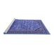 Sideview of Machine Washable Oriental Blue Industrial Rug, wshurb1802blu