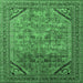 Square Oriental Emerald Green Industrial Rug, urb1802emgrn