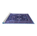 Sideview of Machine Washable Oriental Blue Industrial Rug, wshurb1803blu