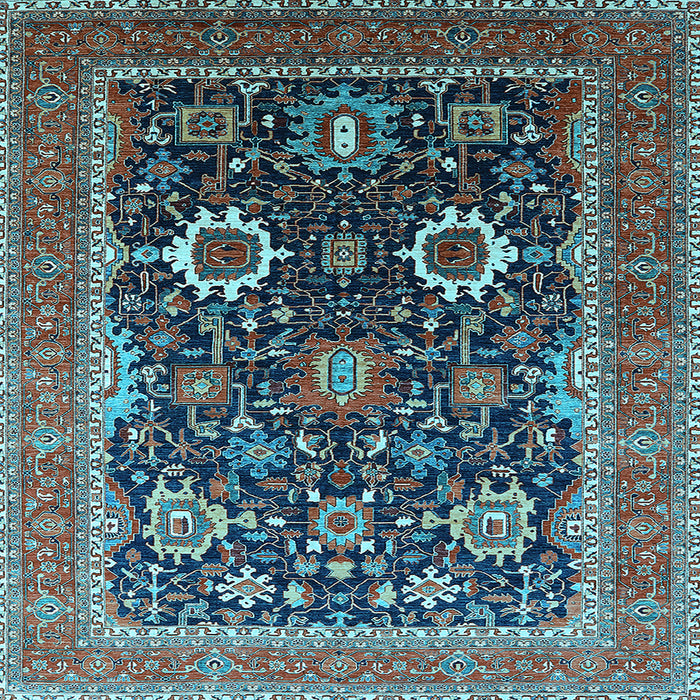Square Oriental Light Blue Industrial Rug, urb1803lblu