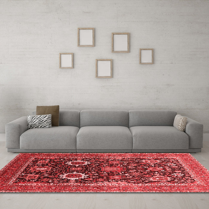 Industrial Red Washable Rugs