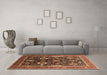 Machine Washable Oriental Brown Industrial Rug in a Living Room,, wshurb1803brn