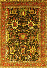 Oriental Yellow Industrial Rug, urb1803yw