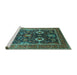 Sideview of Machine Washable Oriental Turquoise Industrial Area Rugs, wshurb1803turq