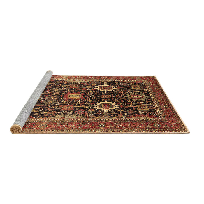 Sideview of Machine Washable Oriental Brown Industrial Rug, wshurb1803brn