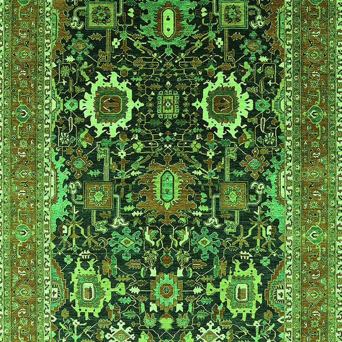 Machine Washable Oriental Green Industrial Area Rugs, wshurb1803grn