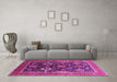 Machine Washable Oriental Pink Industrial Rug in a Living Room, wshurb1803pnk