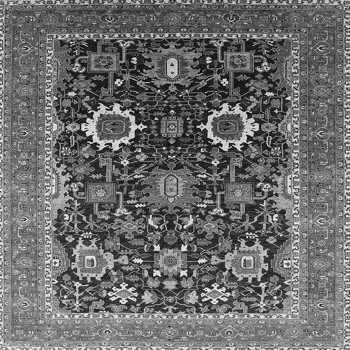 Square Machine Washable Oriental Gray Industrial Rug, wshurb1803gry