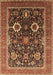 Machine Washable Oriental Brown Industrial Rug, wshurb1803brn