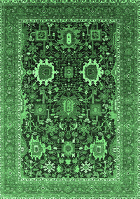 Oriental Emerald Green Industrial Rug, urb1803emgrn