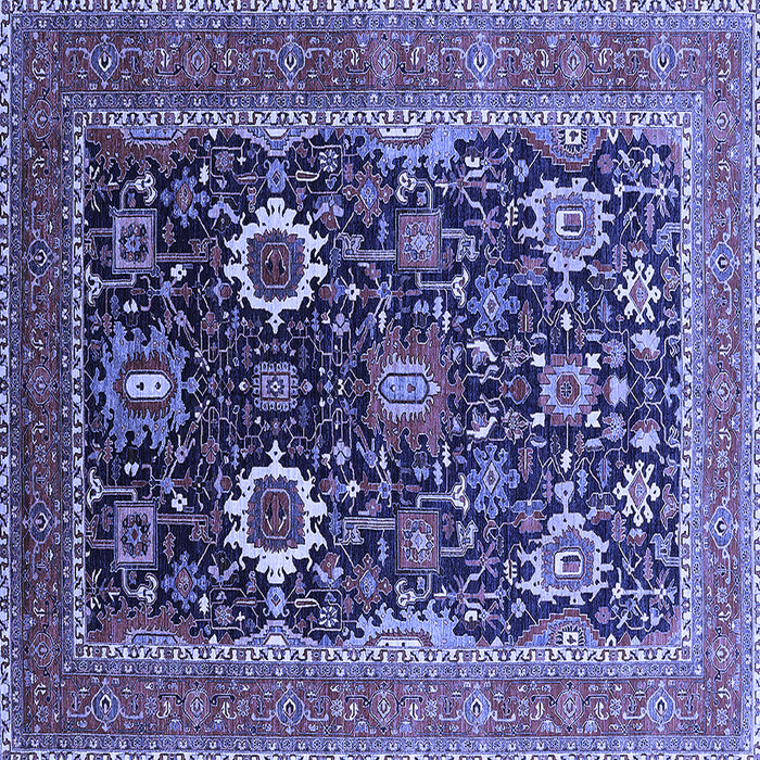 Square Oriental Blue Industrial Rug, urb1803blu