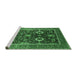 Sideview of Machine Washable Oriental Emerald Green Industrial Area Rugs, wshurb1803emgrn