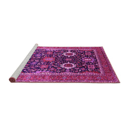 Sideview of Machine Washable Oriental Pink Industrial Rug, wshurb1803pnk