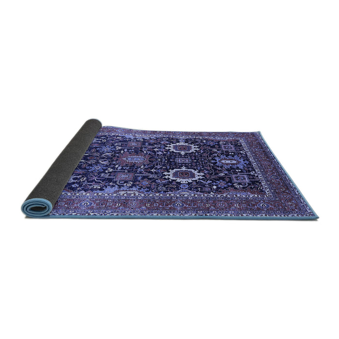 Sideview of Oriental Blue Industrial Rug, urb1803blu