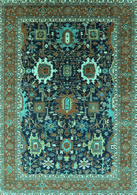 Oriental Turquoise Industrial Rug, urb1803turq