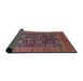 Sideview of Mid-Century Modern Camel Brown Oriental Rug, urb1804