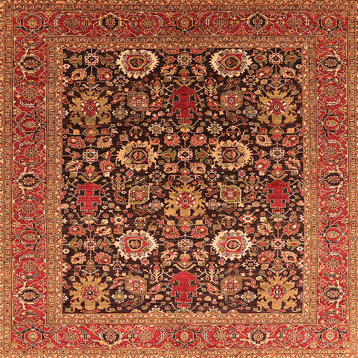 Closeup of Machine Washable Oriental Orange Industrial Area Rugs, wshurb1804org
