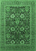 Machine Washable Oriental Emerald Green Industrial Area Rugs, wshurb1804emgrn