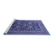 Sideview of Machine Washable Oriental Blue Industrial Rug, wshurb1804blu