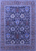 Machine Washable Oriental Blue Industrial Rug, wshurb1804blu