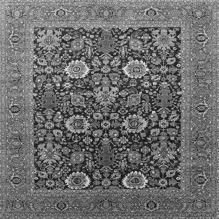 Square Machine Washable Oriental Gray Industrial Rug, wshurb1804gry