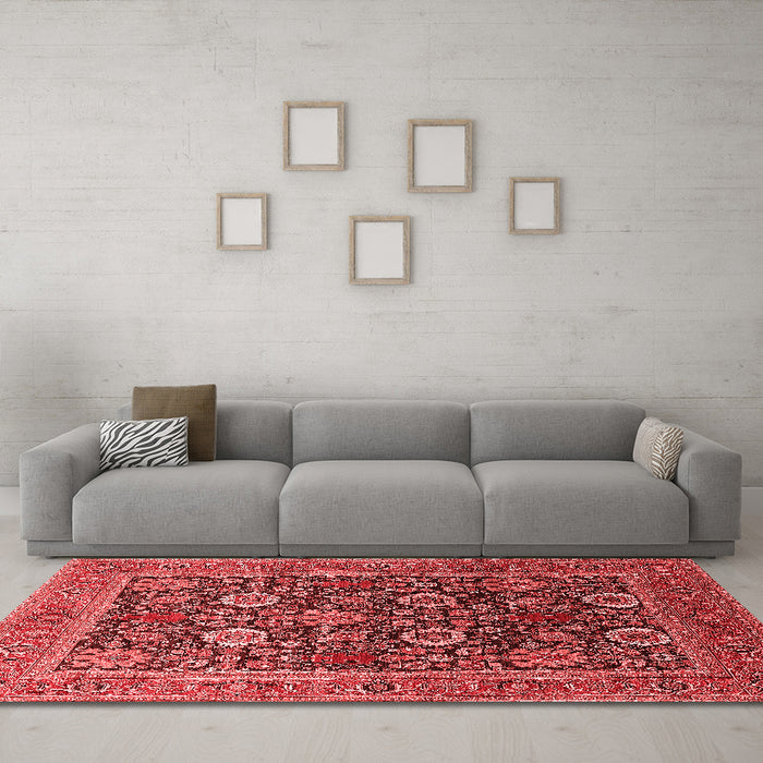 Industrial Red Washable Rugs