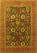 Machine Washable Oriental Yellow Industrial Rug, wshurb1804yw