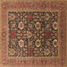 Square Oriental Brown Industrial Rug, urb1804brn