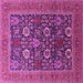 Square Machine Washable Oriental Pink Industrial Rug, wshurb1804pnk