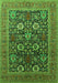 Machine Washable Oriental Green Industrial Area Rugs, wshurb1804grn