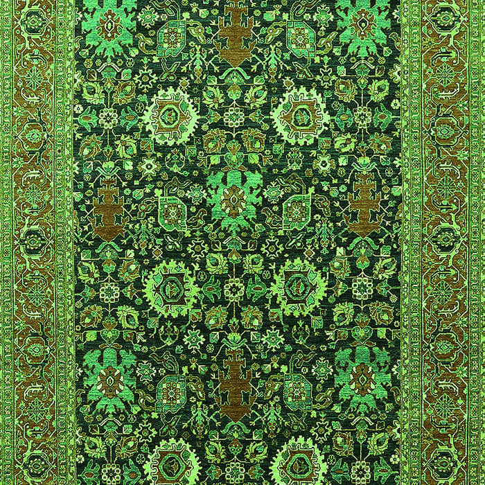 Machine Washable Oriental Green Industrial Area Rugs, wshurb1804grn