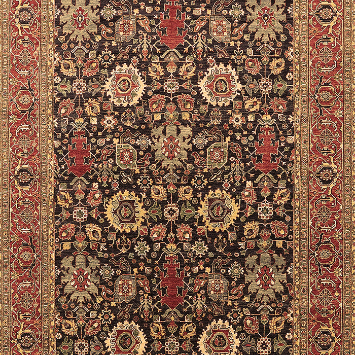 Machine Washable Oriental Brown Industrial Rug, wshurb1804brn
