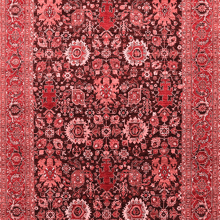 Machine Washable Oriental Red Industrial Rug, wshurb1804red