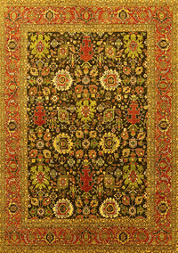 Oriental Yellow Industrial Rug, urb1804yw