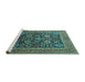 Sideview of Machine Washable Oriental Turquoise Industrial Area Rugs, wshurb1804turq